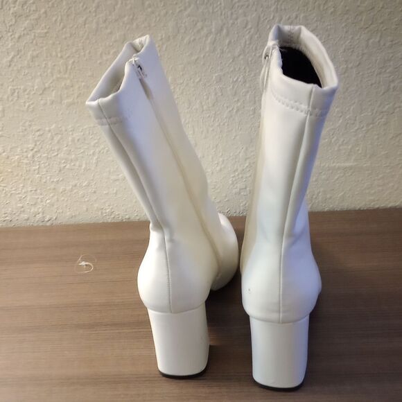 🆕👢White Ankle Boots Booties - Picture 3 of 8